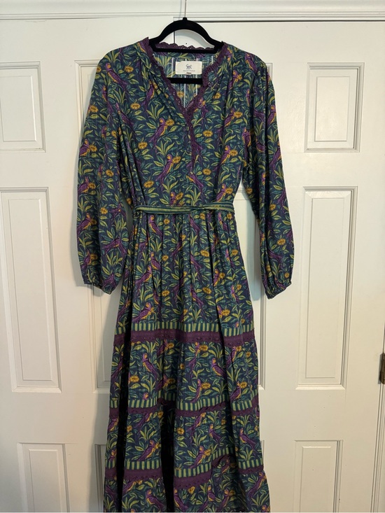 Printfresh Dresses & Skirts - Printfresh Floral Wrap Maxi Dress in Purple, Green & Yellow